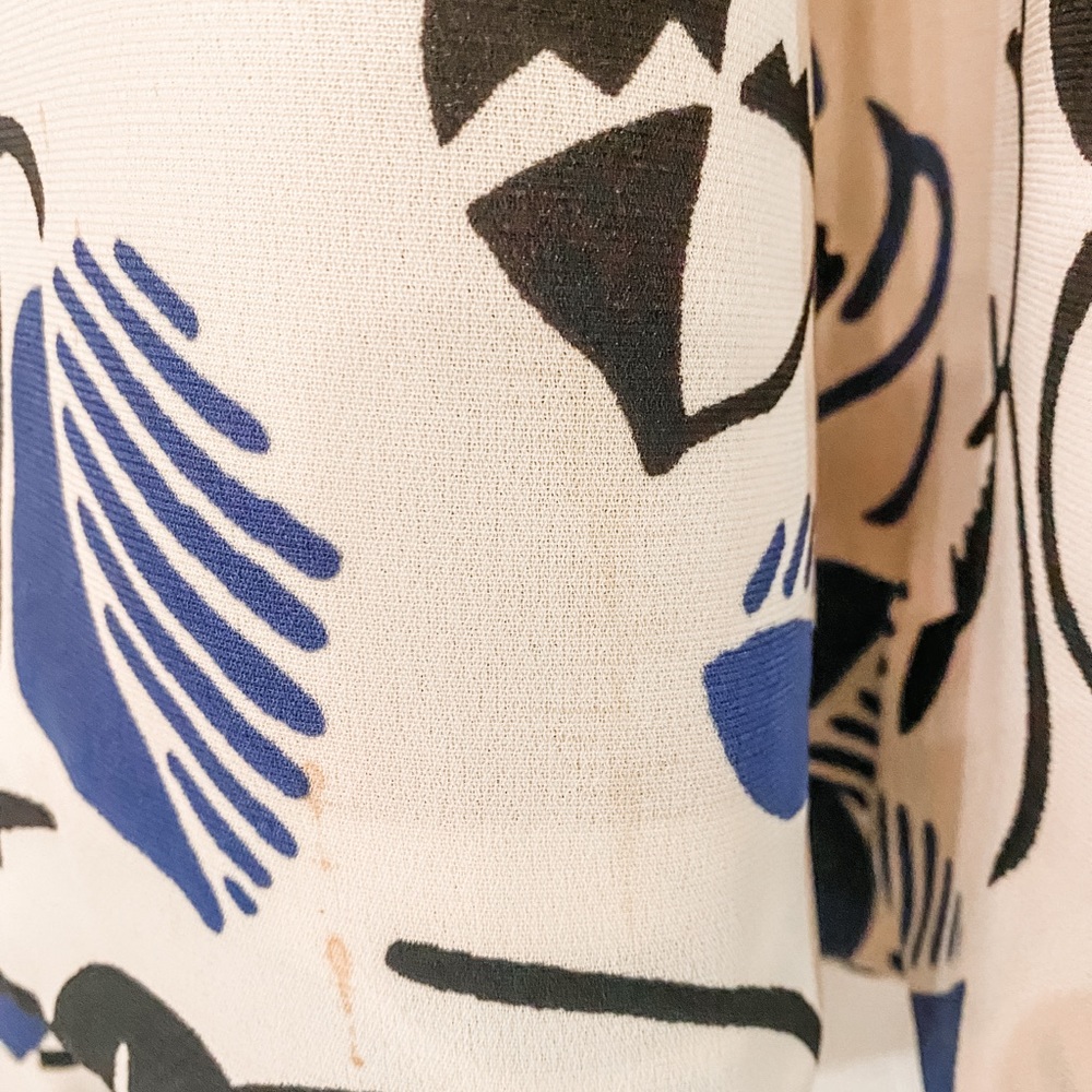 Vanessa Virginia ANTHROPOLOGIE Blue, black, and ivory flared sheath dress - Picture 5 of 8